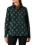 Koszule damskie - PINKO Damska koszula Cosetta CDC z nadrukiem, Zs3_Mult.czarny/zielony, 38 - miniaturka - grafika 1
