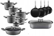 Zestawy garnków i patelni - AMBITION VERSO KPL GARNKÓW Z POKRYWAMI BRYTFANNA 20 częśći XXL INDUKCJA - miniaturka - grafika 1