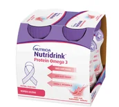 Żywienie medyczne - Nutridrink protein Omega-3 o smaku truskawkowo-malinowym  4 x 125 ml - miniaturka - grafika 1