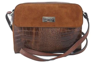 Stylowa torebka crossbody trzykomorowa - Brązowa - Torebki damskie - miniaturka - grafika 1