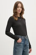 Bluzki damskie - Calvin Klein longsleeve bawełniany kolor czarny K20K207520 - miniaturka - grafika 1