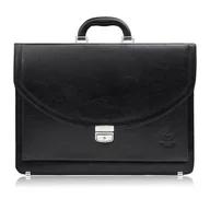 Teczki i aktówki - Aktówka męska skórzana do ręki i na ramię elegancka czarna S-46-BL - miniaturka - grafika 1