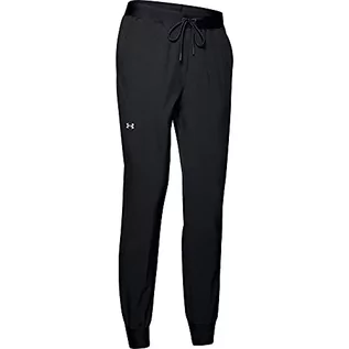 Spodnie damskie - Under Armour Damskie spodnie sportowe UA Armour, spodnie sportowe, spodnie do joggingu ze zwężaną nogawką (Black/Metallic Silver (001)) XS 1348447-001 - grafika 1