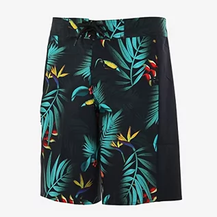 Spodenki damskie - OXBOW Szorty kąpielowe z nadrukiem Toucan Boardshort Stretch P1BARISTA Czarne - grafika 1