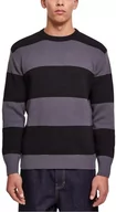 Bluzy męskie - Urban Classics Męska bluza Heavy Oversized Striped Bluza Black/Darkshadow S, czarny/ciemny cień, S - miniaturka - grafika 1