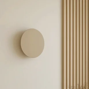 Prosty, beżowy kinkiet ścienny w kształcie koła 25 cm K-5801 z serii TALAR - Lampy ścienne - miniaturka - grafika 1