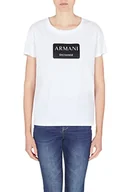 Koszulki i topy damskie - Armani Exchange Damska koszulka Boyfriend Fit, Box Logo, Nice Stitching T-Shirt, biała, bardzo duża, biały, XL - miniaturka - grafika 1