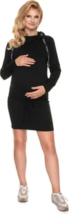 PeeKaBoo Damska sukienka ciążowa Mysteusa Czarny XXL - Sukienki ciążowe - miniaturka - grafika 1