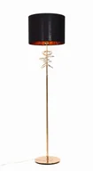 Lampy stojące - Lumina Deco MILARI elegancka lampa stojąca złota z czarnym abażurem styl glamour - miniaturka - grafika 1