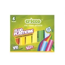 CRICCO Plastelina fluorescencyjna 6 kolorów - Masy plastyczne - miniaturka - grafika 1
