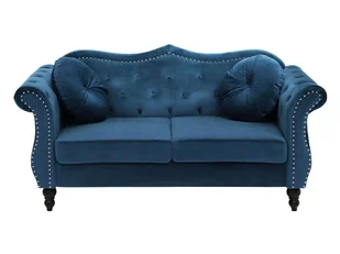 Beliani Sofa 2-osobowa welurowa kobaltowa SKIEN - Sofy i kanapy - miniaturka - grafika 1