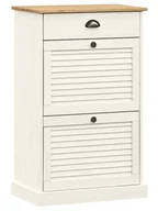 Szafki na buty - Skandynawska biała szafka na buty z drewna sosnowego E2-P08 - miniaturka - grafika 1