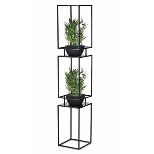 Kwietnik metalowy czarny stojak piętrowy 134 cm LOFT - Kwietniki - miniaturka - grafika 1