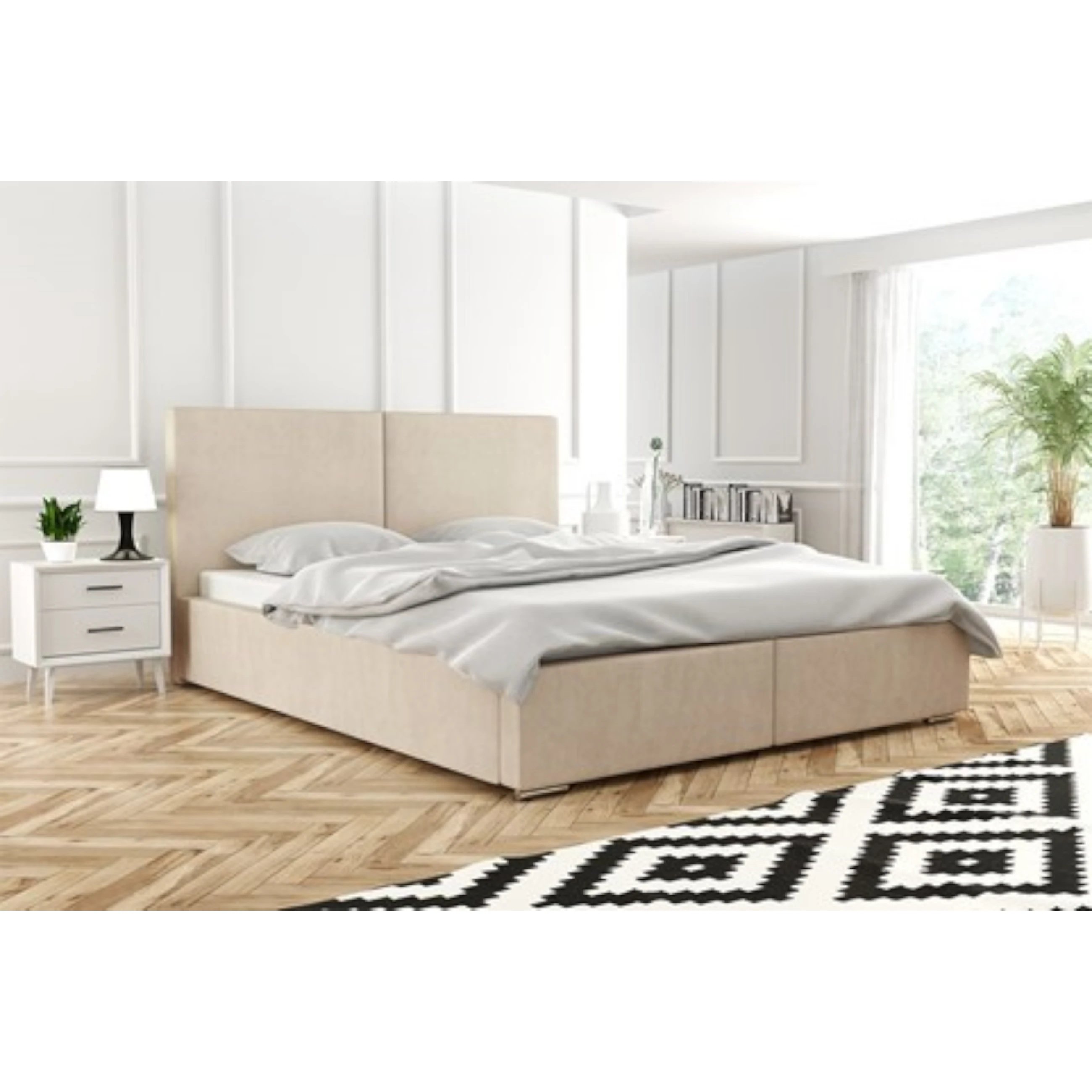 ADIDAR Emmia łóżko tapicerowane 160x200cm metalowa rama z podnośnikami hydraulicznymi stelaż listwowy podstawa łóżka Premium Design (Morela - Magic Velvet 2244)