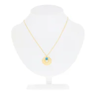 Naszyjniki - Srebrny naszyjnik ażurowy kwiatek z apatytem pr. 925 - miniaturka - grafika 1