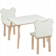 Zestawy mebli dla dzieci - Stolik i dwa krzesełka MIŚ dla dzieci 50 x 70 x 47cm zestaw MDF + drewno - miniaturka - grafika 1