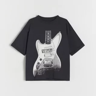 Koszulki dla chłopców - Reserved - T-shirt oversize Nirvana - Czarny - grafika 1