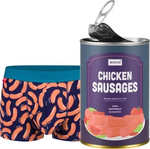 Soxo Męskie Bokserki kiełbaski w puszce idealny zabawny prezent dla Niego M - Majtki męskie - miniaturka - grafika 1