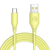 Kable USB - Tellur Silicone Data Cable, Usb To Type-C, 3A, 1M, Yellow - miniaturka - grafika 1