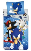 Pościel dla dzieci - POŚCIEL DZIECIĘCA 140x200 SONIC THE HEDGEHOG NIEBIESKA POSZEWKA SONIK - miniaturka - grafika 1