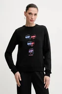 Bluzy damskie - Karl Lagerfeld bluza bawełniana damska kolor czarny z nadrukiem A2W20076 - miniaturka - grafika 1