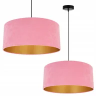 Lampy sufitowe - Lampa sufitowa wisząca Mediolan modern 1xE27 abażur walec złoto/różowy Light Home LH - miniaturka - grafika 1