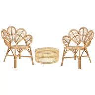 Meble ogrodowe - Zestaw mebli balkonowych rattanowy naturalny FLORENTINE II / LIMNI - miniaturka - grafika 1