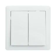 Wyłączniki światła i elektryczne - LEXMAN Włącznik schodowy podwójny SLIM  biały  LEXMAN - miniaturka - grafika 1