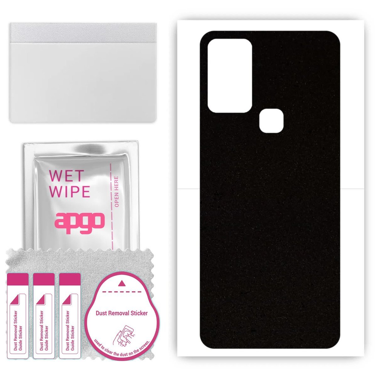 Folia naklejka skórka strukturalna na TYŁ Zamsz do Infinix Hot 10s - Zamsz Czarny - apgo SKINS