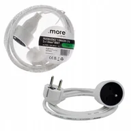 Przedłużacze i rozgałęźniki - Przedłużacz Biały Pojedynczy 1 gniazdo 1.5m Budowlany Domowy z Uziemieniem - miniaturka - grafika 1