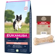 Sucha karma dla psów - EUKANUBA Mature&Senior Small & Medium Breeds Lamb & Rice 12kg + Kość do żucia dla seniorów 12cm - miniaturka - grafika 1