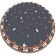 Dywany - Modny dywan okrągły winylowy geometryczne gwiazdki fi100 cm - miniaturka - grafika 1