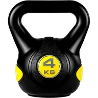 Kettlebell - Movit Hantle Kettlebell - 4 Kg, Czarno / Żółty - miniaturka - grafika 1