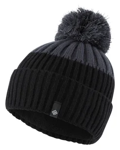 RONHILL Czapka do biegania BOBBLE HAT czarno-szara - Czapki i chusty sportowe męskie - miniaturka - grafika 1