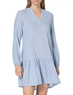 TOM TAILOR Damski Sukienka tunika w paski z lnu 1026351, 26743 - Blue White Vertical Stripe, 44 - Sukienki - miniaturka - grafika 1