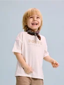 Bluzki dla niemowląt - Reserved - Bawełniany t-shirt z nadrukiem - złamana biel - miniaturka - grafika 1