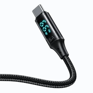 Kabel USB do USB-C Mcdodo CA-1080 z wyświetlaczem, 66W, 6A, 1.2m (czarny) - Kable - miniaturka - grafika 1