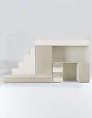 Krzesełka i taborety dla dzieci - Meblościanka Raj 5 Kaszmir Połysk - pokój dziecięcy, młodzieżowy z materacem i stelażem beż - miniaturka - grafika 1