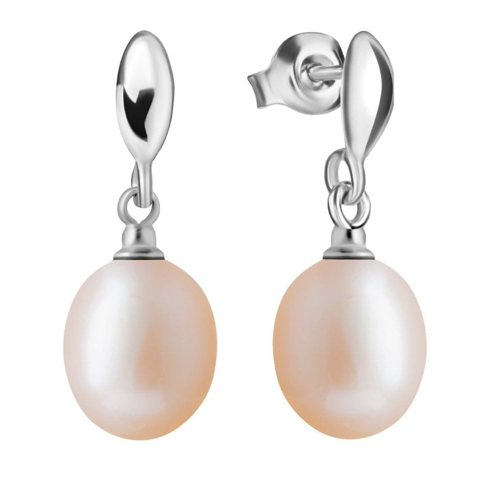 ENAYA ALICE Roso S wiszące srebrne kolczyki naturalne perły różowe