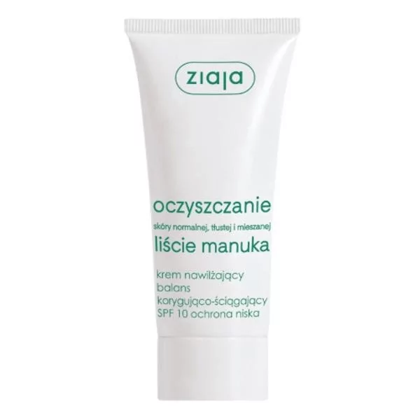 Ziaja OCZYSZCZANIE Liście Manuka Krem nawilżający SPF10 50ml