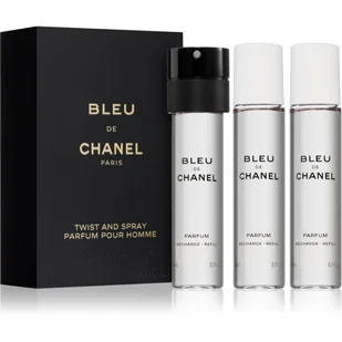 Chanel Bleu Parfum 3x20ml Twist And Spray WKŁADY + atomizer - Wody i perfumy męskie - miniaturka - grafika 1