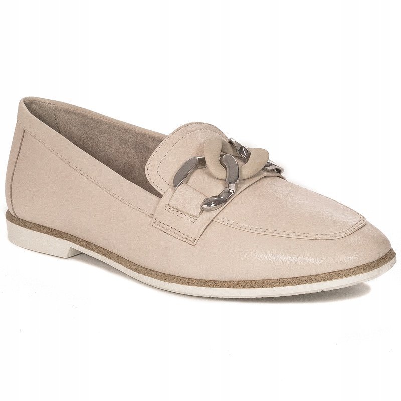 Tamaris Mokasyny damskie skórzane 24206-20 413 Ivory beżowe r.38