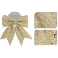 Ozdoby bożonarodzeniowe - Kokarda szampańskie złoto 29 cm mix - miniaturka - grafika 1