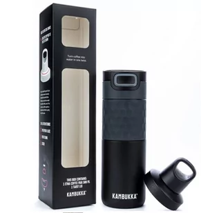 Kambukka Kubek termiczny z dodatkową nakrętką Twist Lid Etna Grip 500 ml Gift Box czarny - Kubki termiczne - miniaturka - grafika 1
