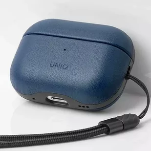 Etui ochronne na słuchawki UNIQ Terra do AirPods Pro 2 gen. Genuine Leather niebieski/space blue - Akcesoria do słuchawek - miniaturka - grafika 2