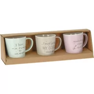 Kubki - EH 3-częściowy zestaw kubków porcelanowych Coffee time,180 ml - miniaturka - grafika 1