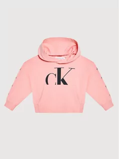 Bluzy dla dziewczynek - Calvin Klein Jeans Bluza Mini Monogram IG0IG01007 Różowy Regular Fit - grafika 1