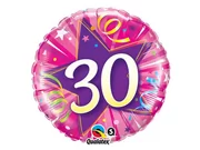 Urodziny dla dorosłych - Balon foliowy na 30 urodziny różowy - 30tka - 46 cm - 1 szt. - miniaturka - grafika 1