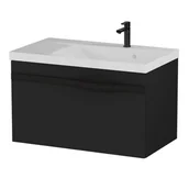 Szafki łazienkowe - Szafka łazienkowa pod umywalkę Krofam Vog 60 cm czarny mat 159-0053 - miniaturka - grafika 1