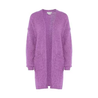 Swetry damskie - Jalene Damska modna kurtka w paski, długi kardigan nylon, fioletowy, rozmiar XL/XXL, liliowy, XL - grafika 1